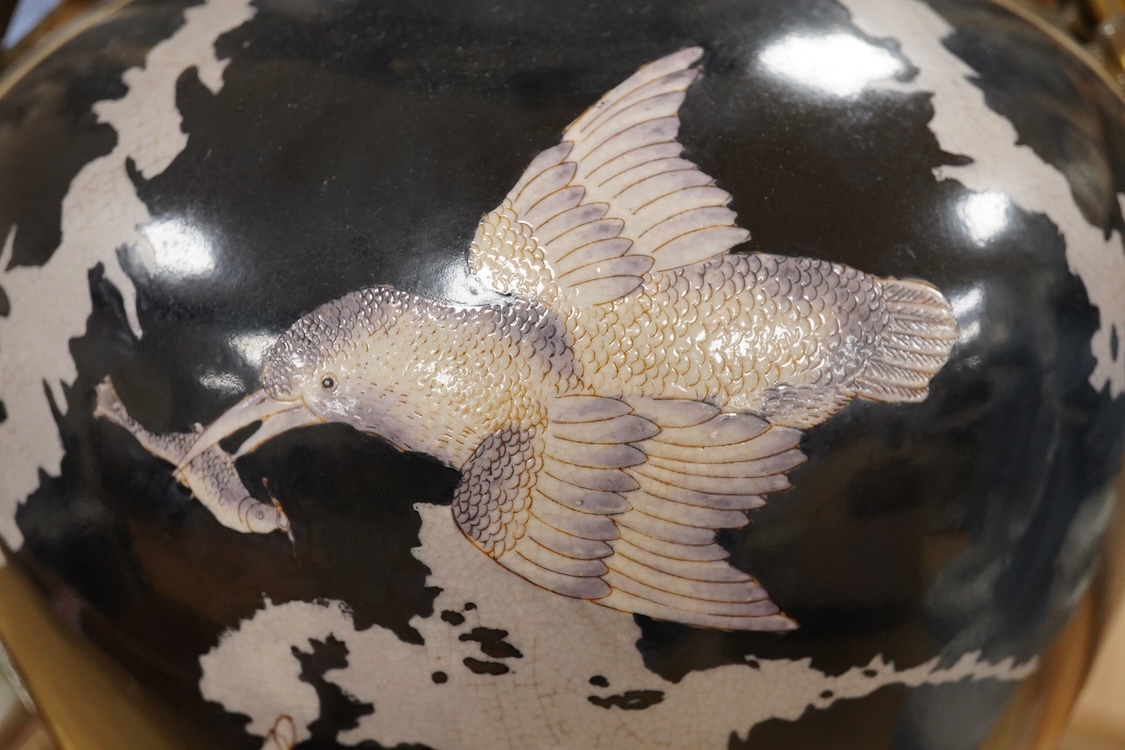 A large decorative ormolu mounted Chinese vase and cover, 66cm high